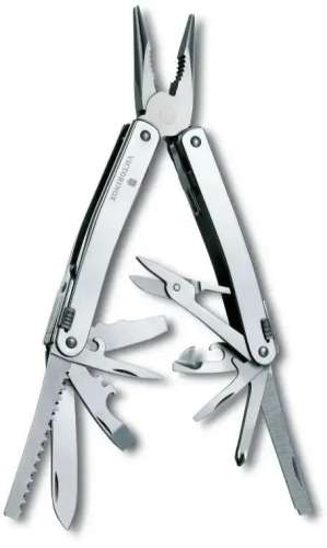 Мультитул Victorinox SwissTool Spirit X, 35 функций,  серебристый [3.0235.l]